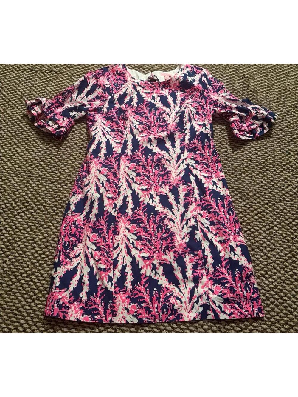 Lilly Pulitzer Fiesta Stretch Dress Nauti Navy Beyond The Sea Size 12